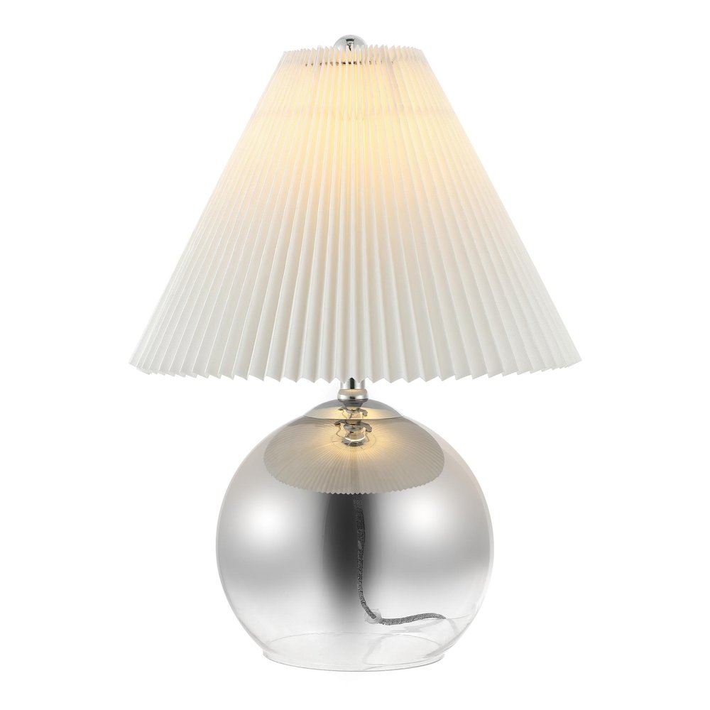23" Silver Globe Lamp Base With Empire Shade
