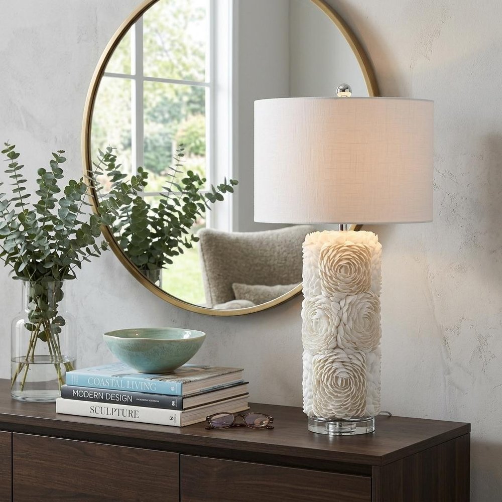 29" Clear Novelty Table Lamp With Drum Shade