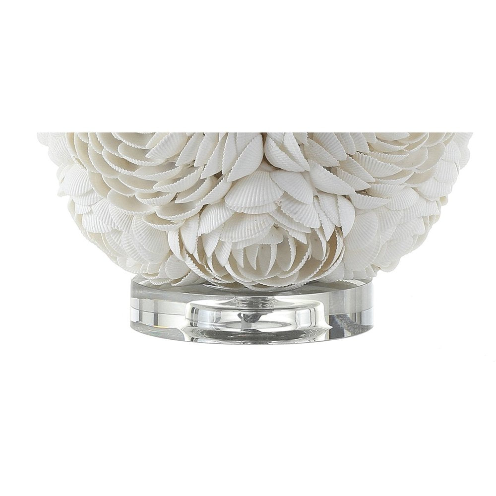 24" Off White Seashell Table Lamp With White Drum Shade