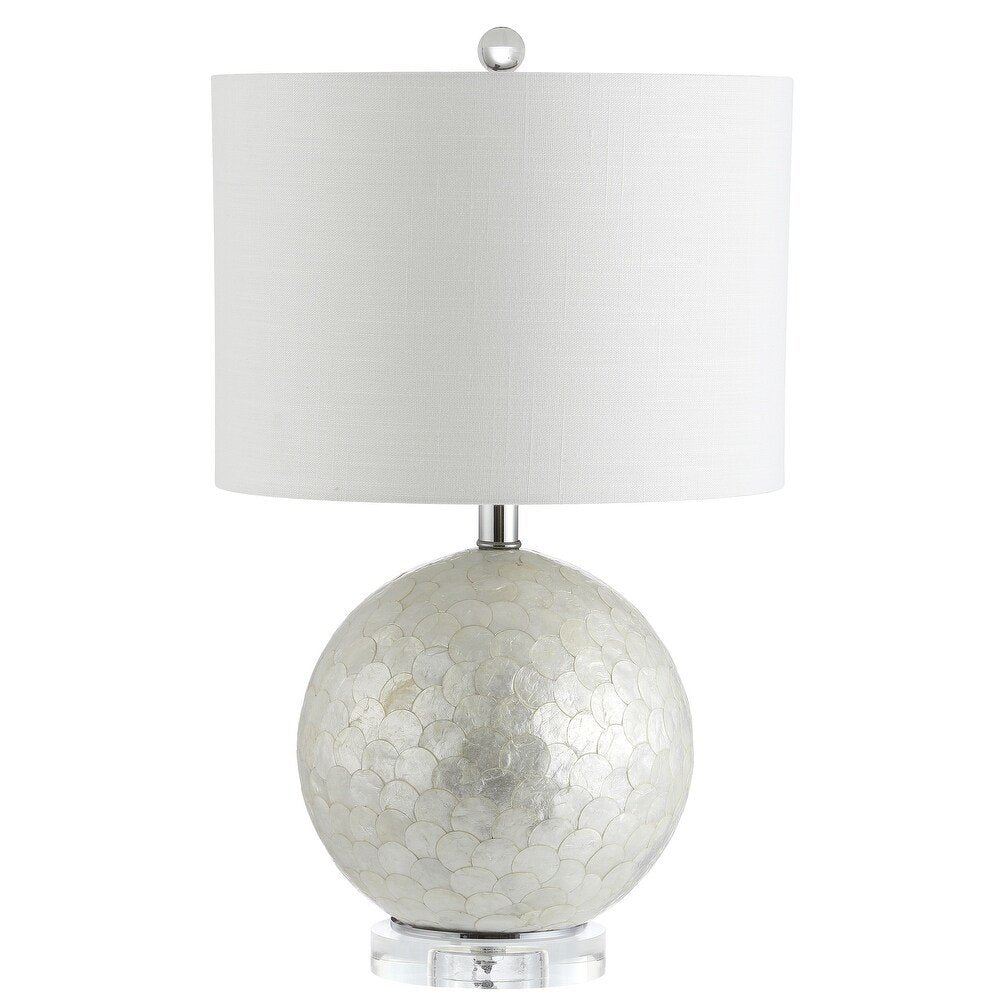 24" Clear Globe Lamp Base With Drum Shade