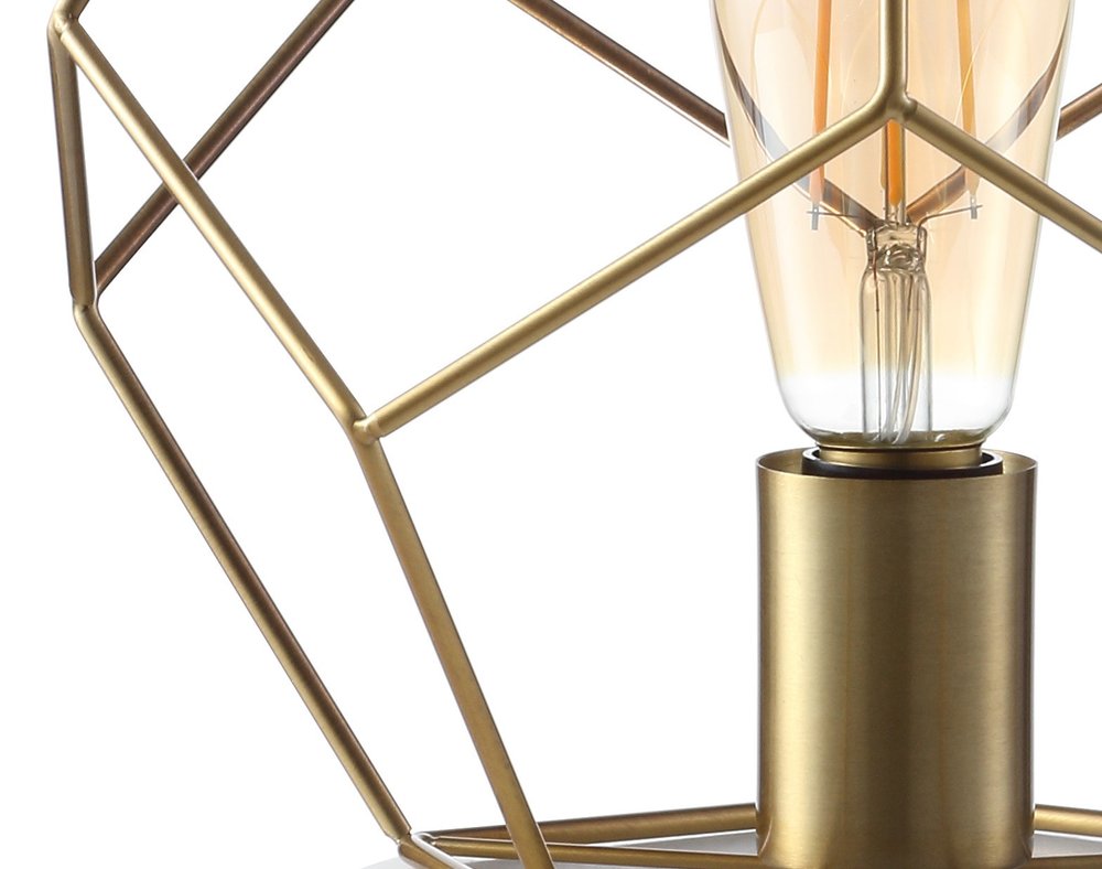 10" White Geometric Table Lamp
