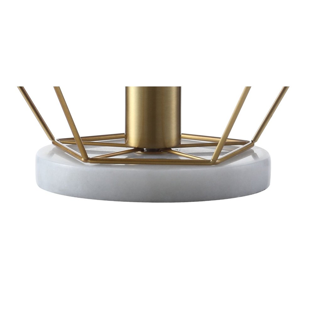 10" White Geometric Table Lamp