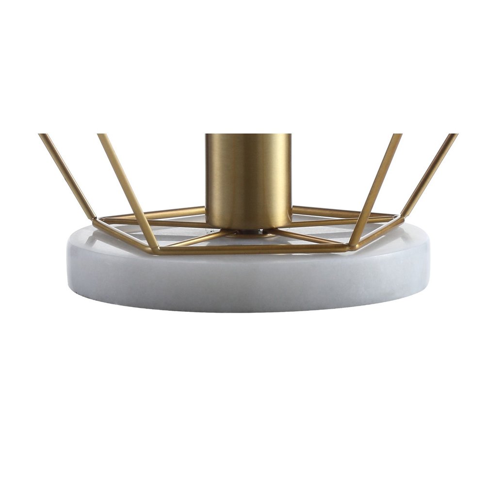 10" White Geometric Table Lamp