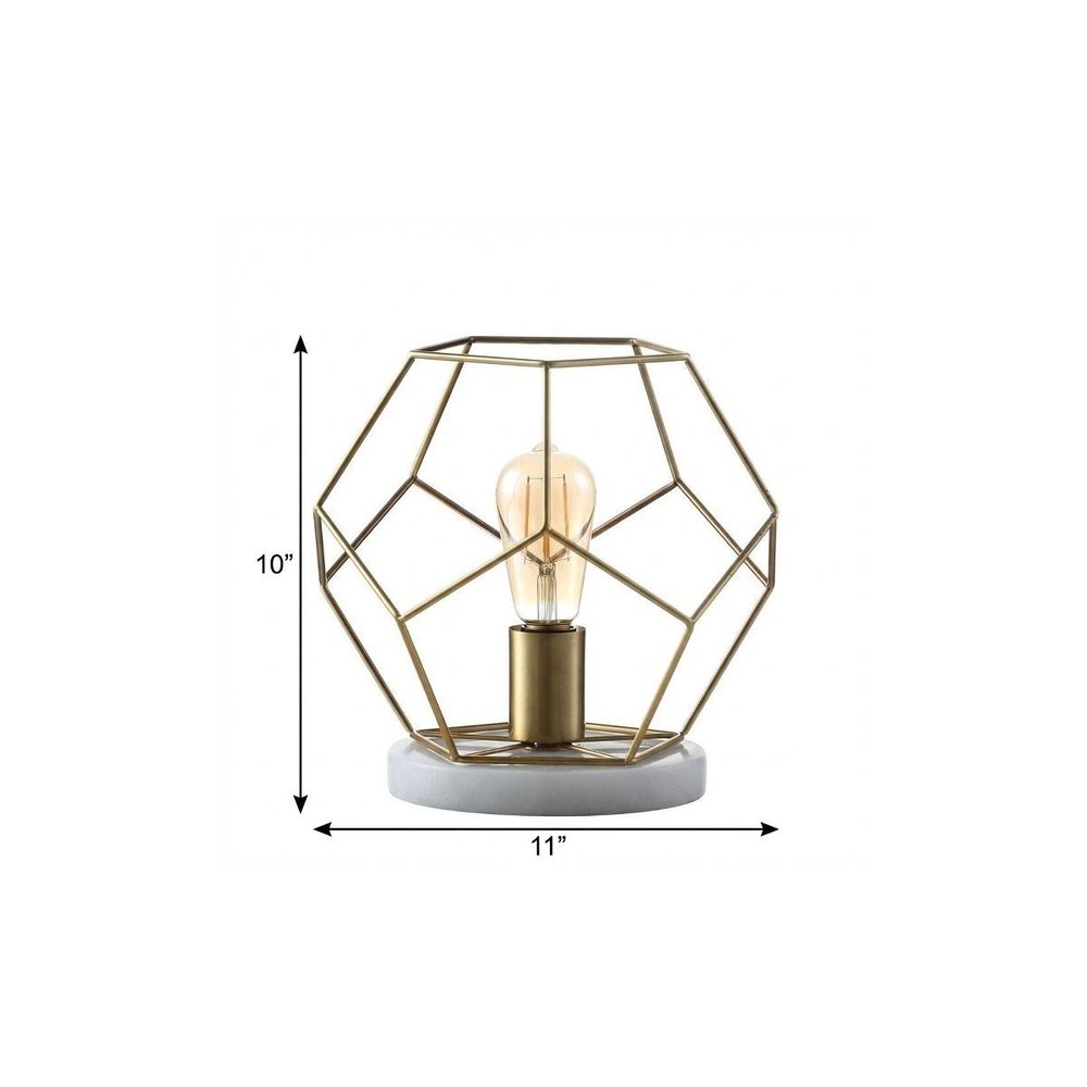 10" White Geometric Table Lamp