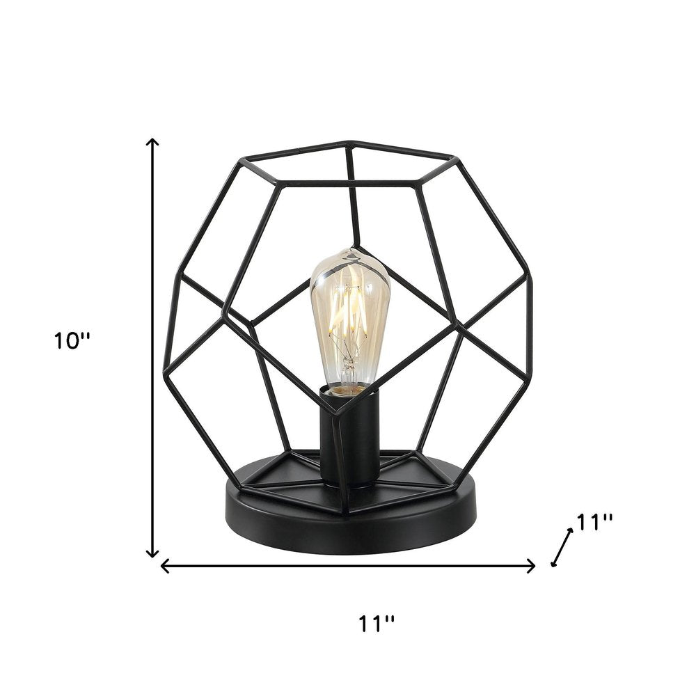 10" Black Geometric Table Lamp