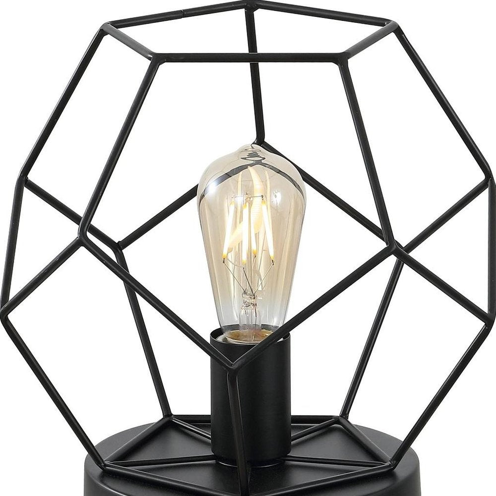10" Black Geometric Table Lamp