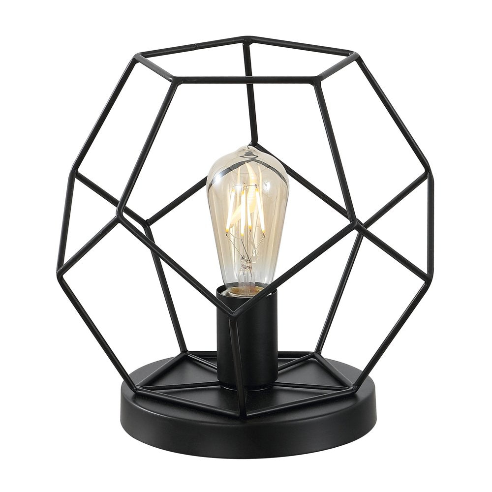 10" Black Geometric Table Lamp