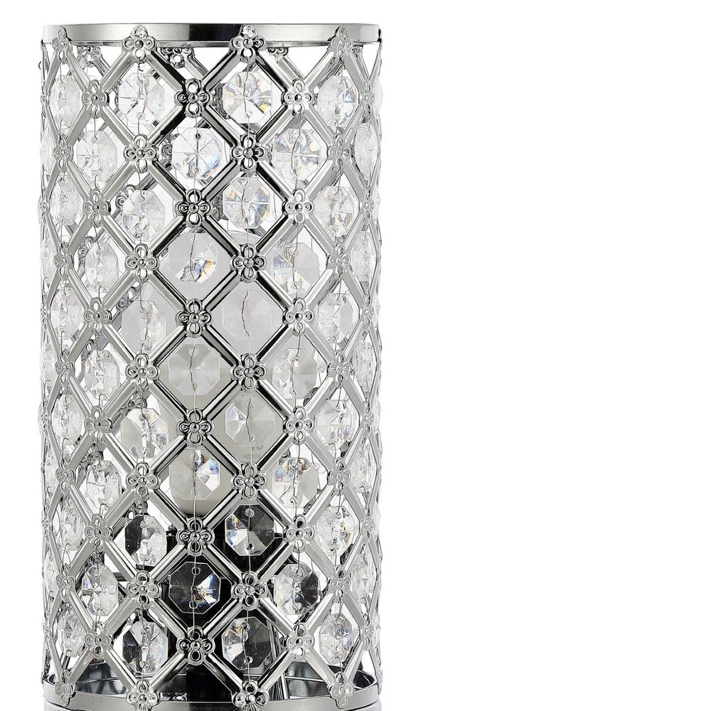 10" Silver Column Lamp