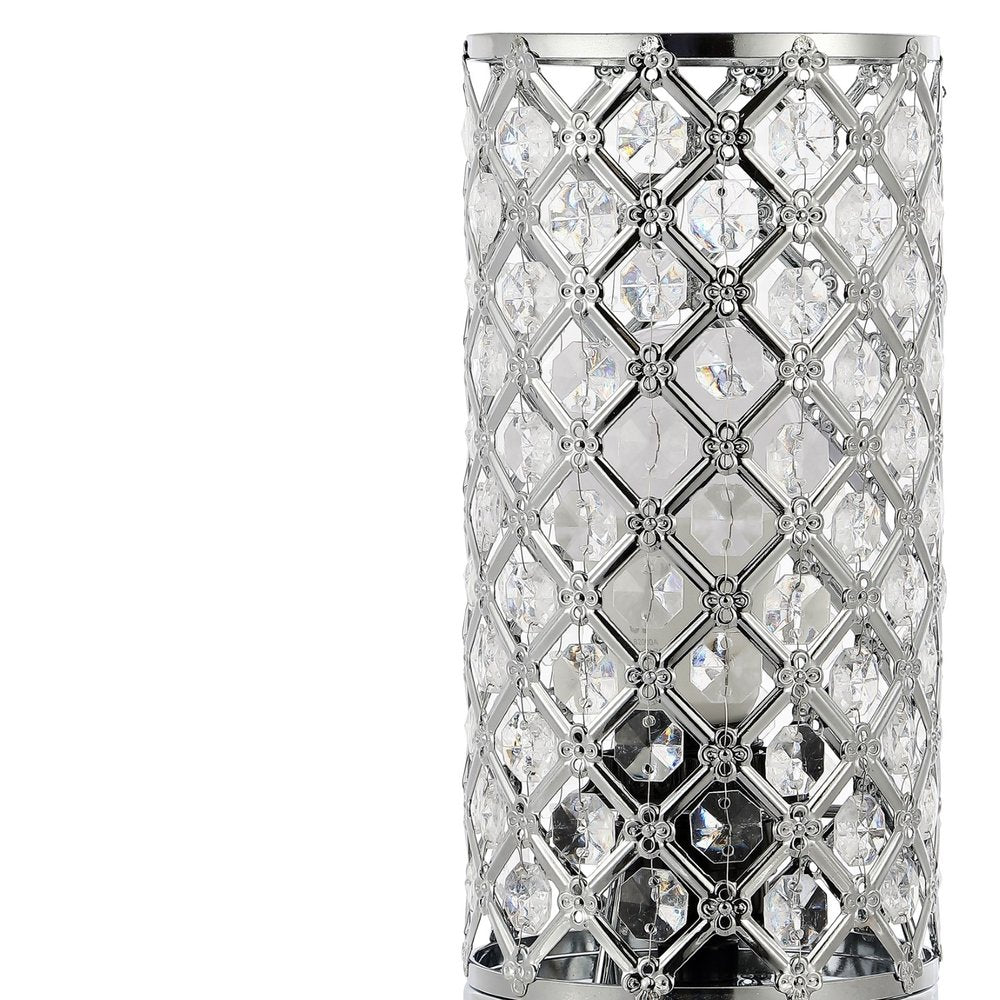 10" Silver Column Lamp