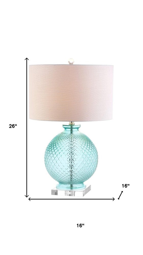 26" Clear Novelty Table Lamp With Drum Shade