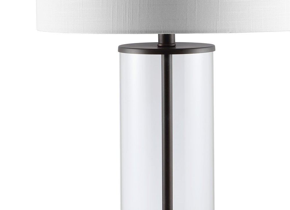 29" Antiqued Bronze Table Lamp With Drum Shade