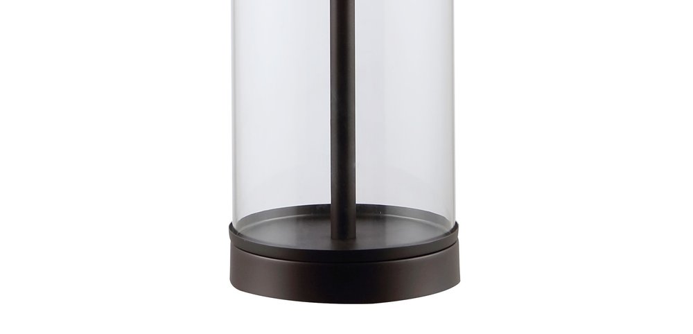 29" Antiqued Bronze Table Lamp With Drum Shade