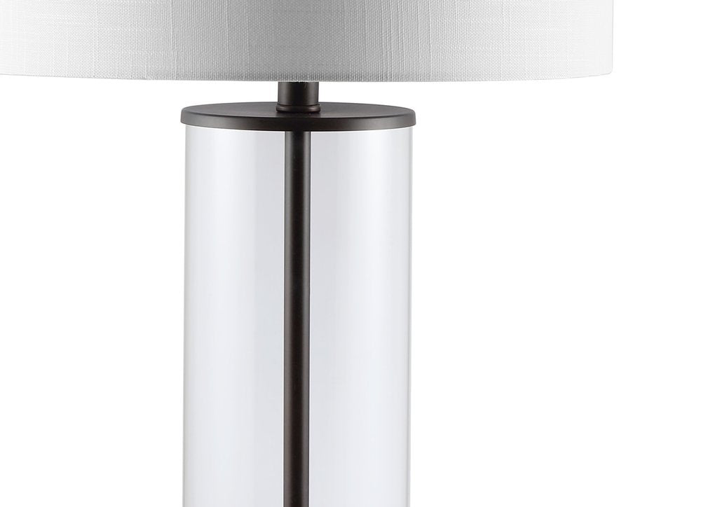29" Antiqued Bronze Table Lamp With Drum Shade