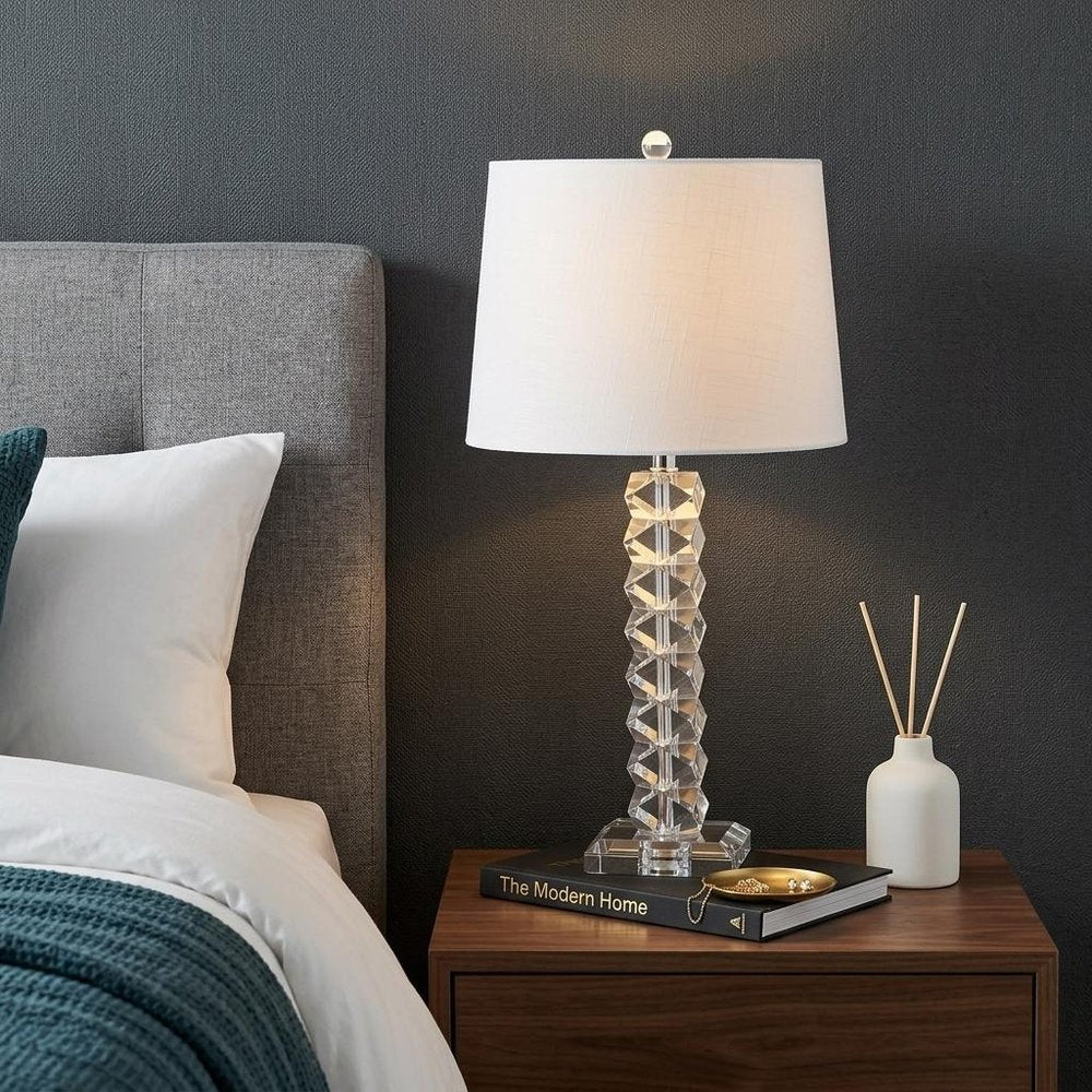 26" Clear Novelty Table Lamp With Drum Shade