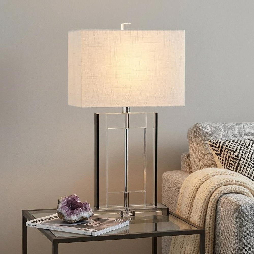 26" Clear Novelty Table Lamp With Drum Shade