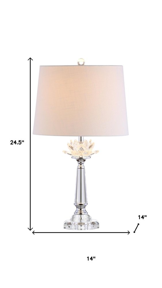 25" Clear Novelty Table Lamp With Drum Shade