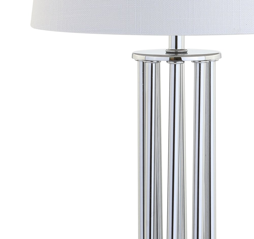 18" Silver Novelty Column Lamp With Empire Shade