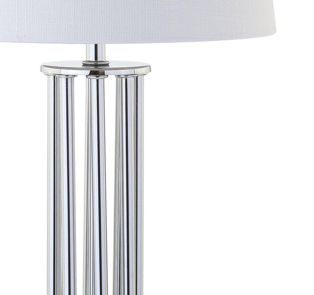 18" Silver Novelty Column Lamp With Empire Shade