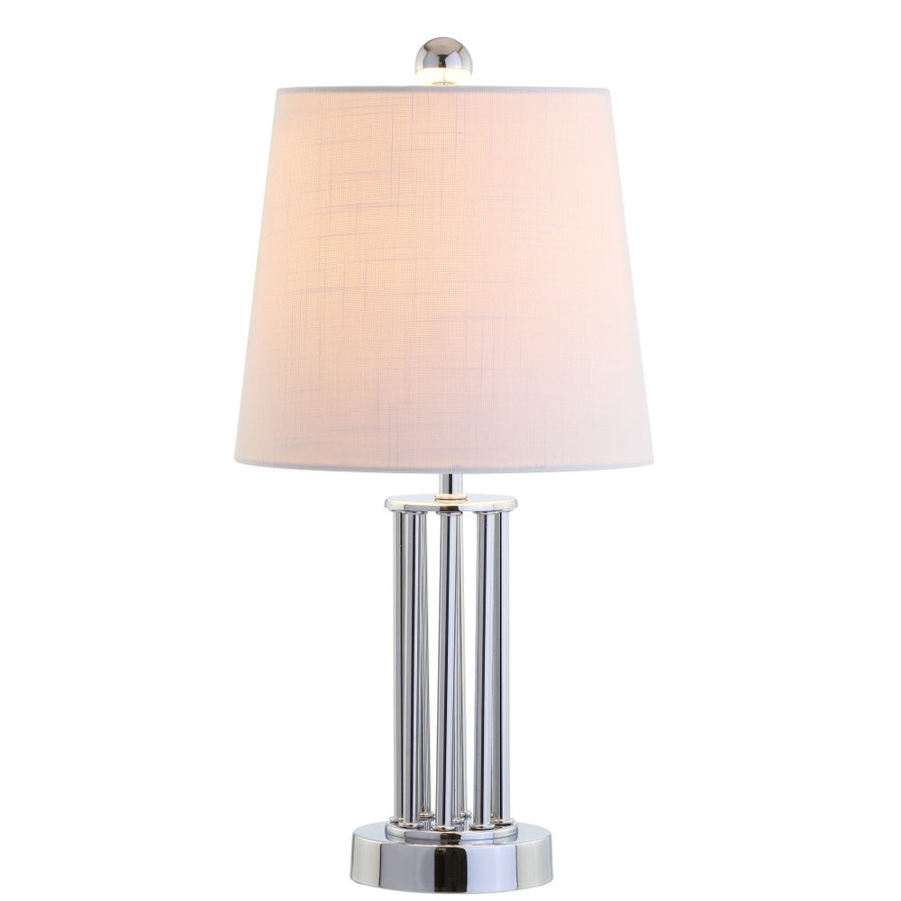 18" Silver Novelty Column Lamp With Empire Shade
