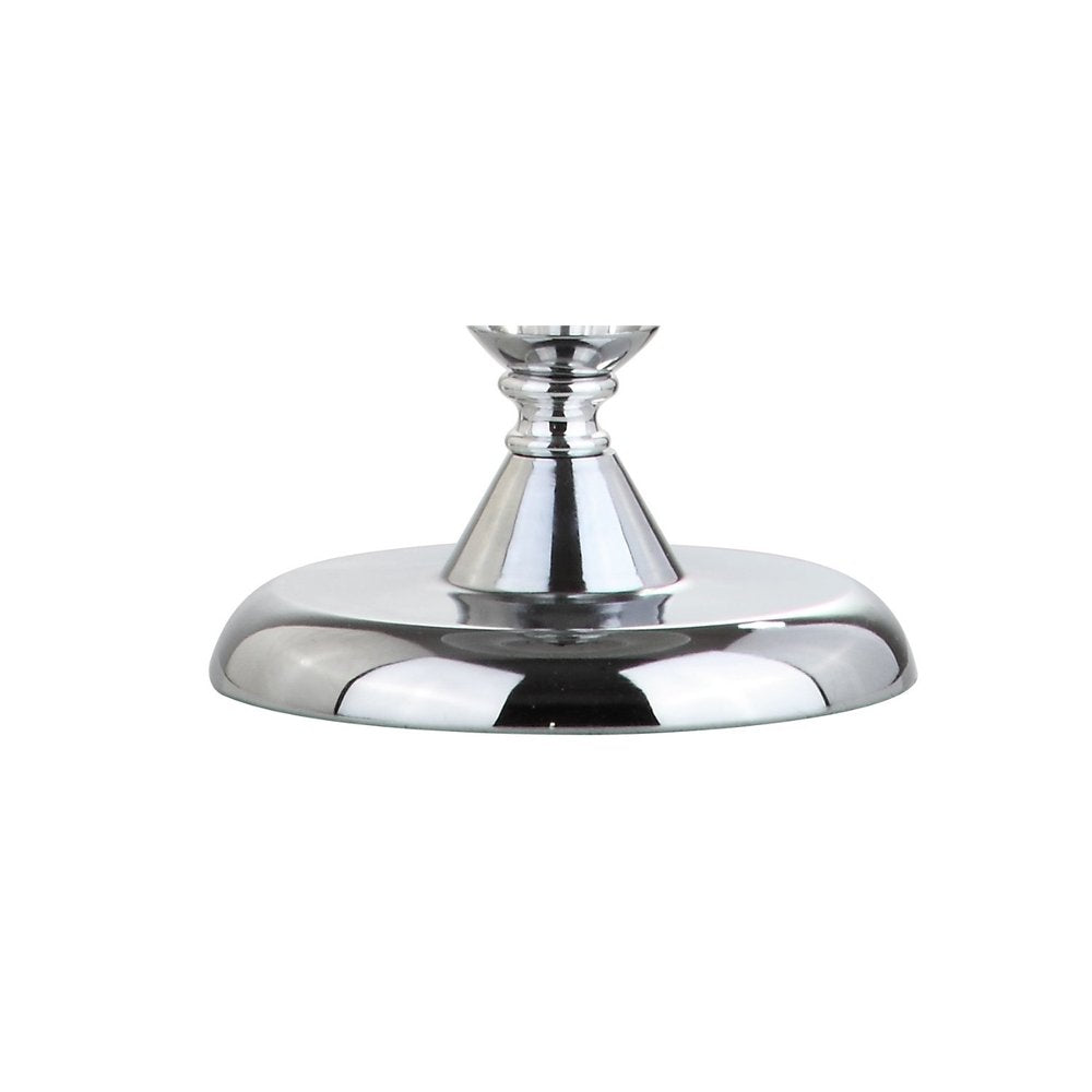 20" Silver And Clear Novelty Desk Lamp With Empire Shade