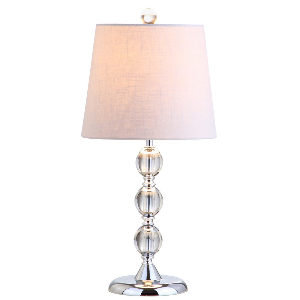 20" Silver And Clear Novelty Desk Lamp With Empire Shade