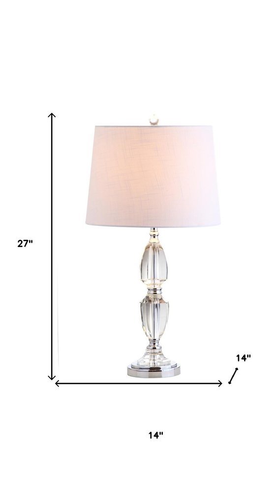 27" Silver Novelty Bedside Lamp With Drum Shade