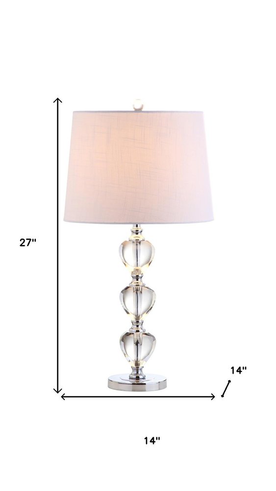 27" Silver Globe Table Lamp With Drum Shade