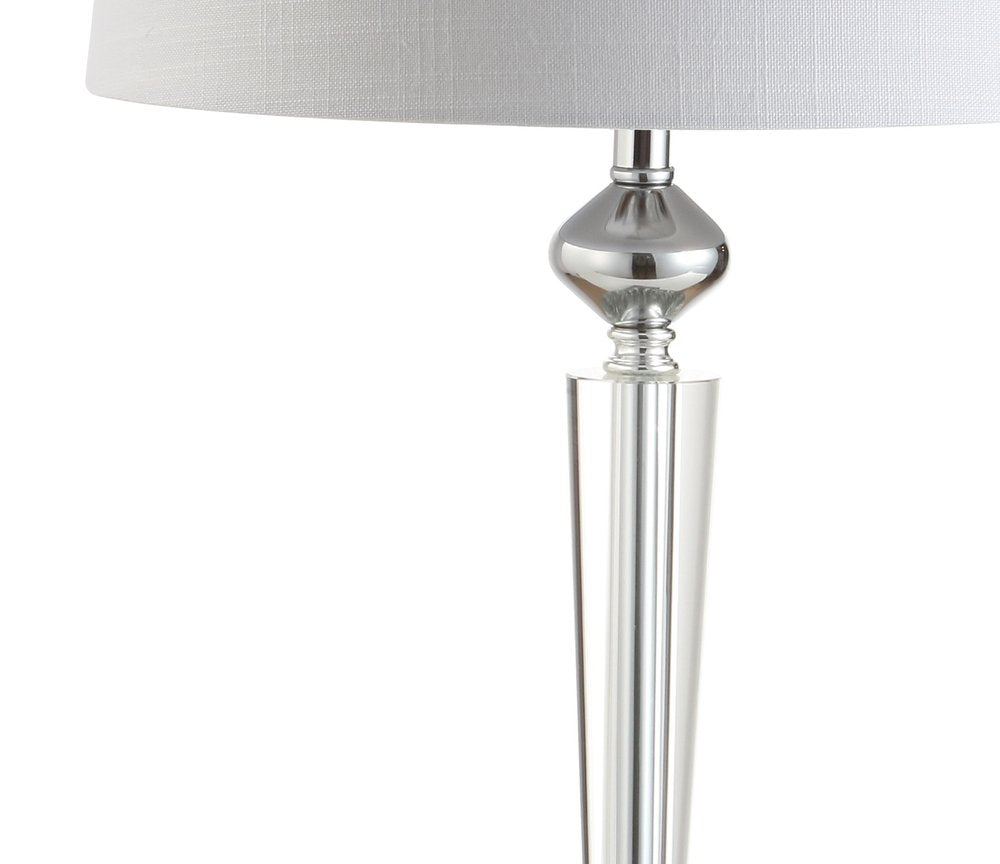28" Silver Table Lamp With Drum Shade