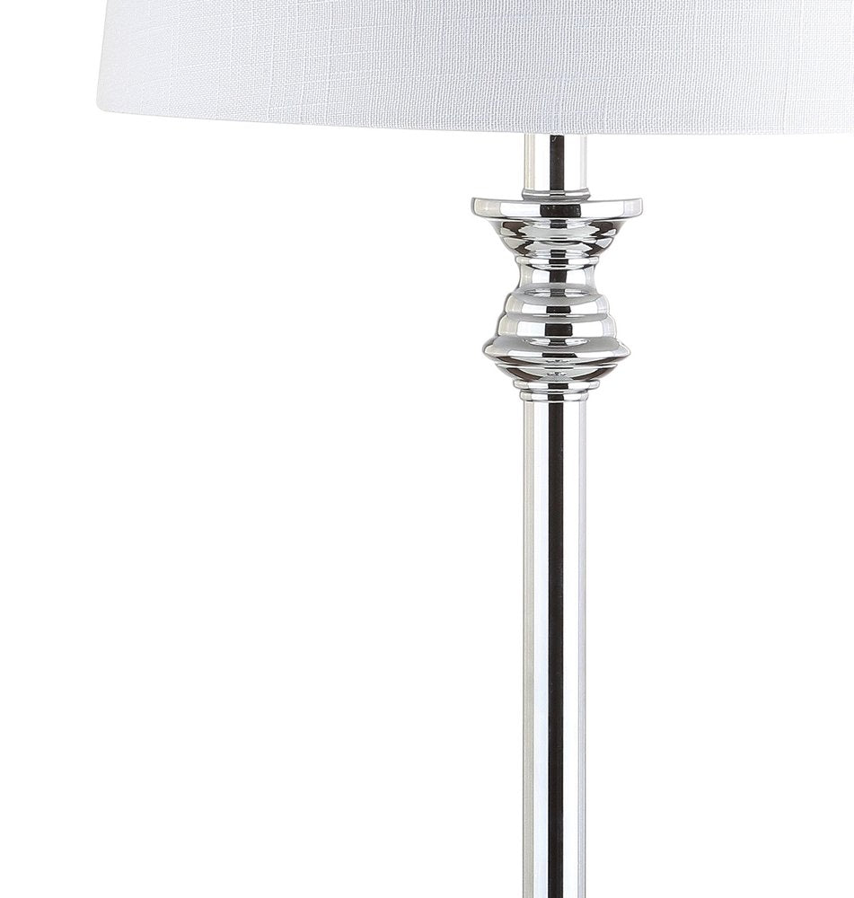 Set of Two 33" Silver Table Lamps With Drum Shades