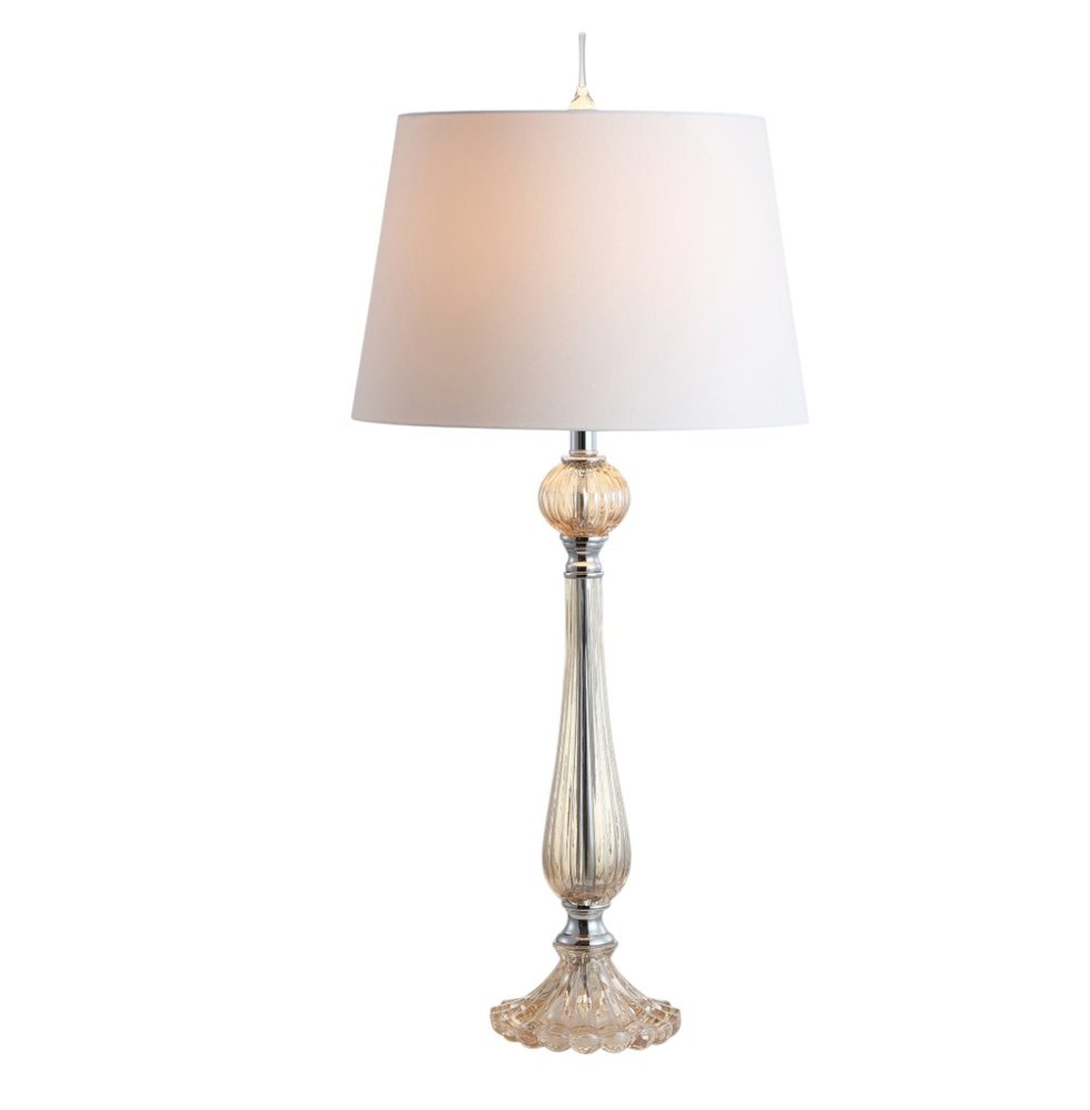 Set of Two 33" Champagne Novelty Table Lamps With Globe Shades
