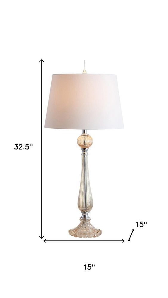 Set of Two 33" Champagne Novelty Table Lamps With Globe Shades