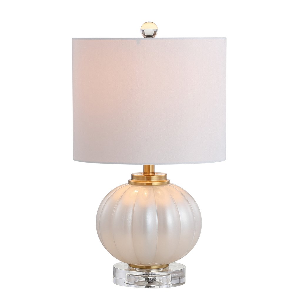 18" Clear Novelty Bedside Lamp With Drum Shade