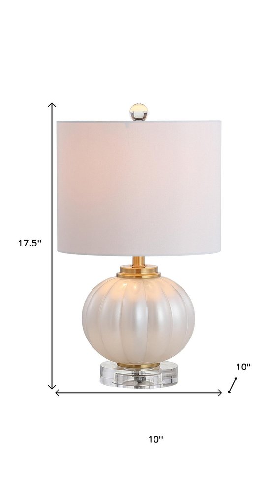 18" Clear Novelty Bedside Lamp With Drum Shade