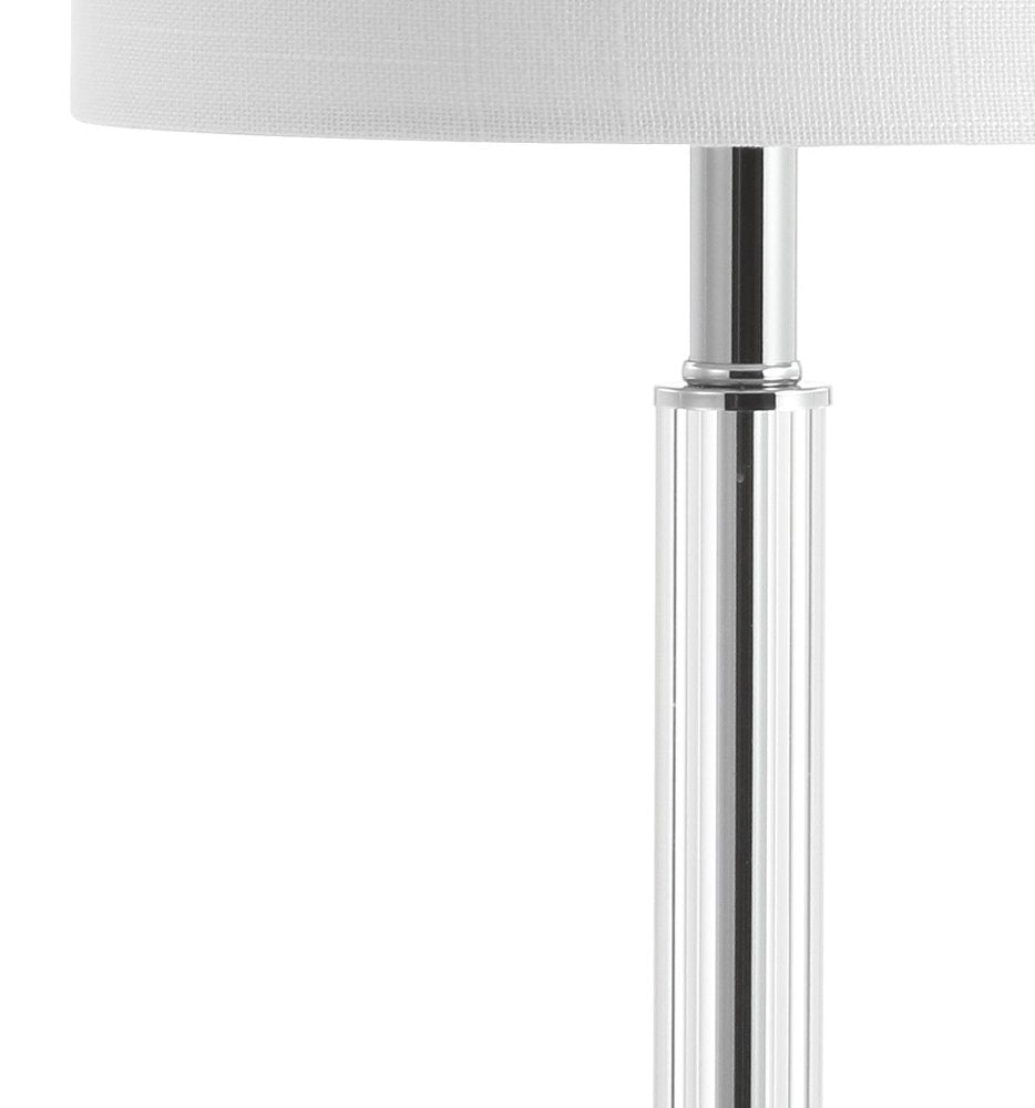 Set of Two 20" Clear Table Lamps With Drum Shades