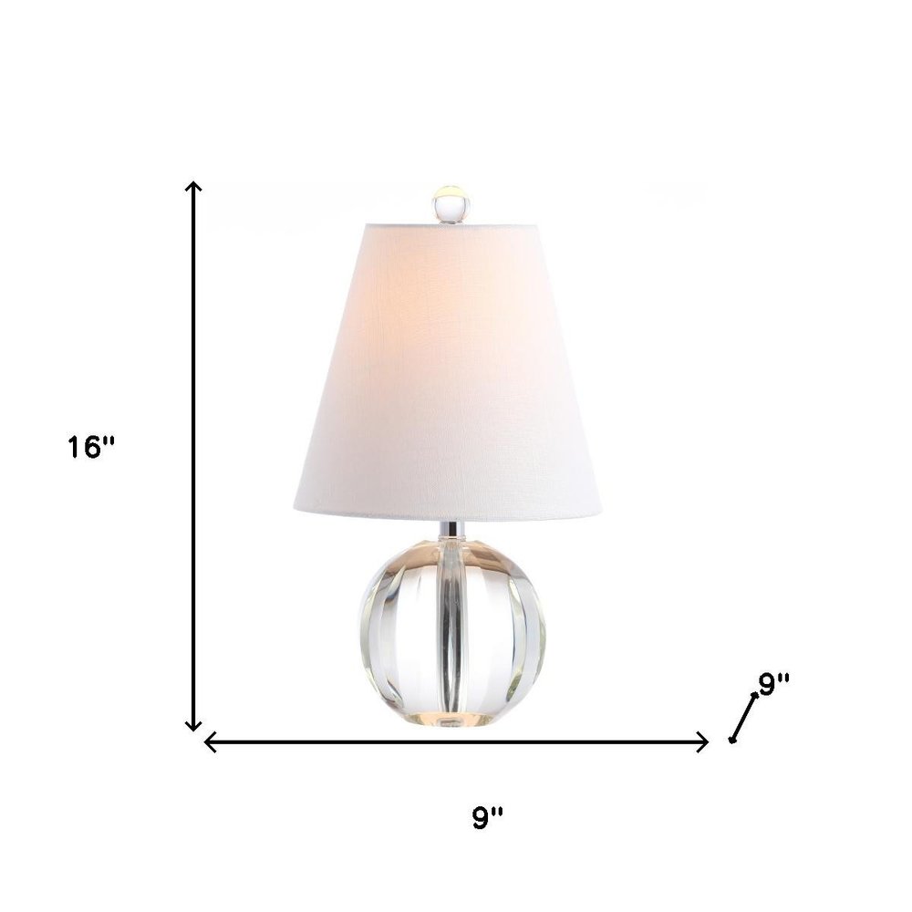 16" Clear Globe Bedside Lamp With Empire Shade