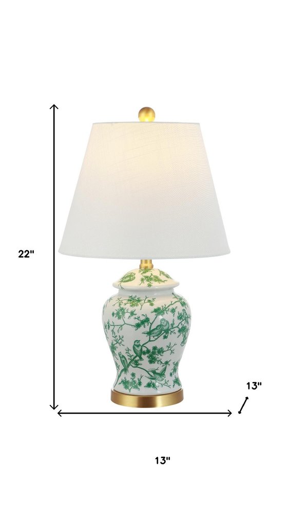 22" Gold Urn Table Lamp With Empire Shade