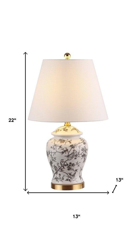 22" Gold Urn Table Lamp With Empire Shade