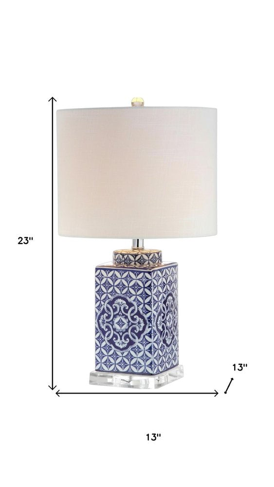23" Clear Novelty Table Lamp With Drum Shade