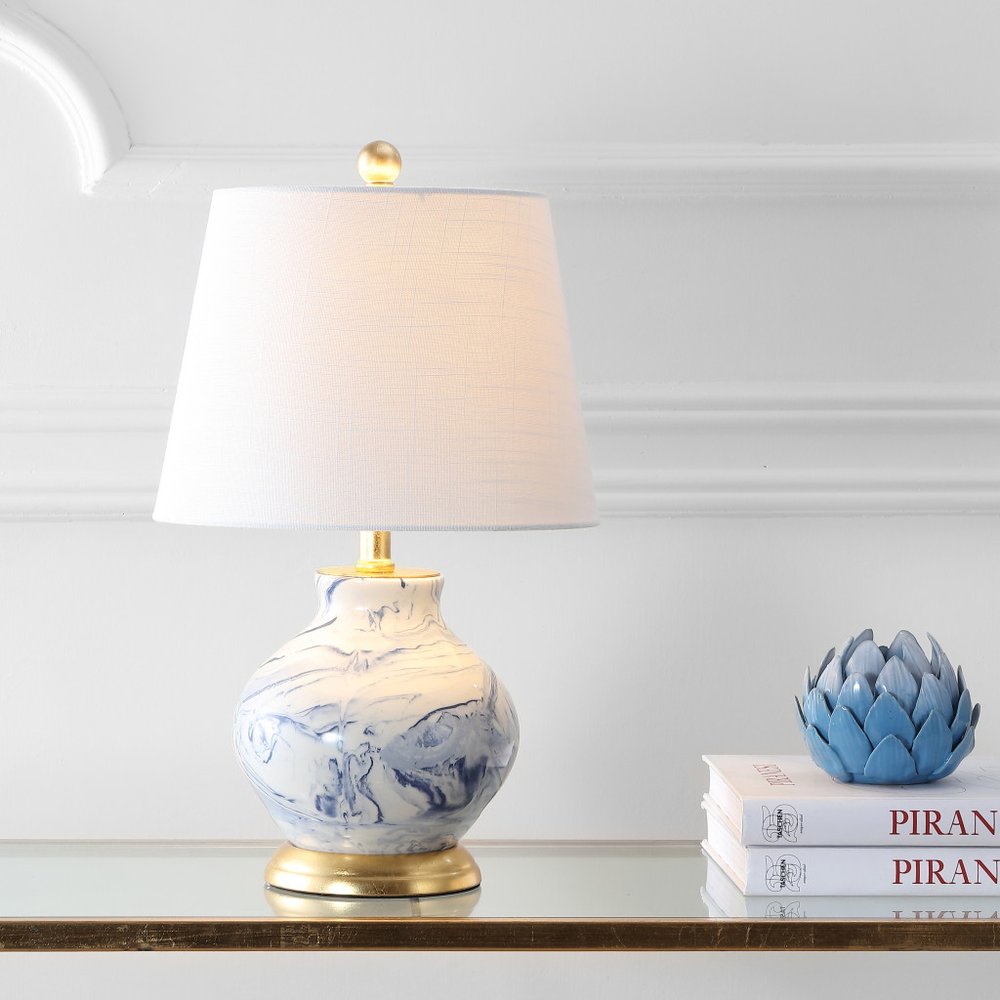 21" Gold Novelty Table Lamp With Empire Shade
