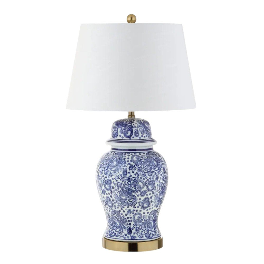 30" Gold Novelty Table Lamp With Drum Shade