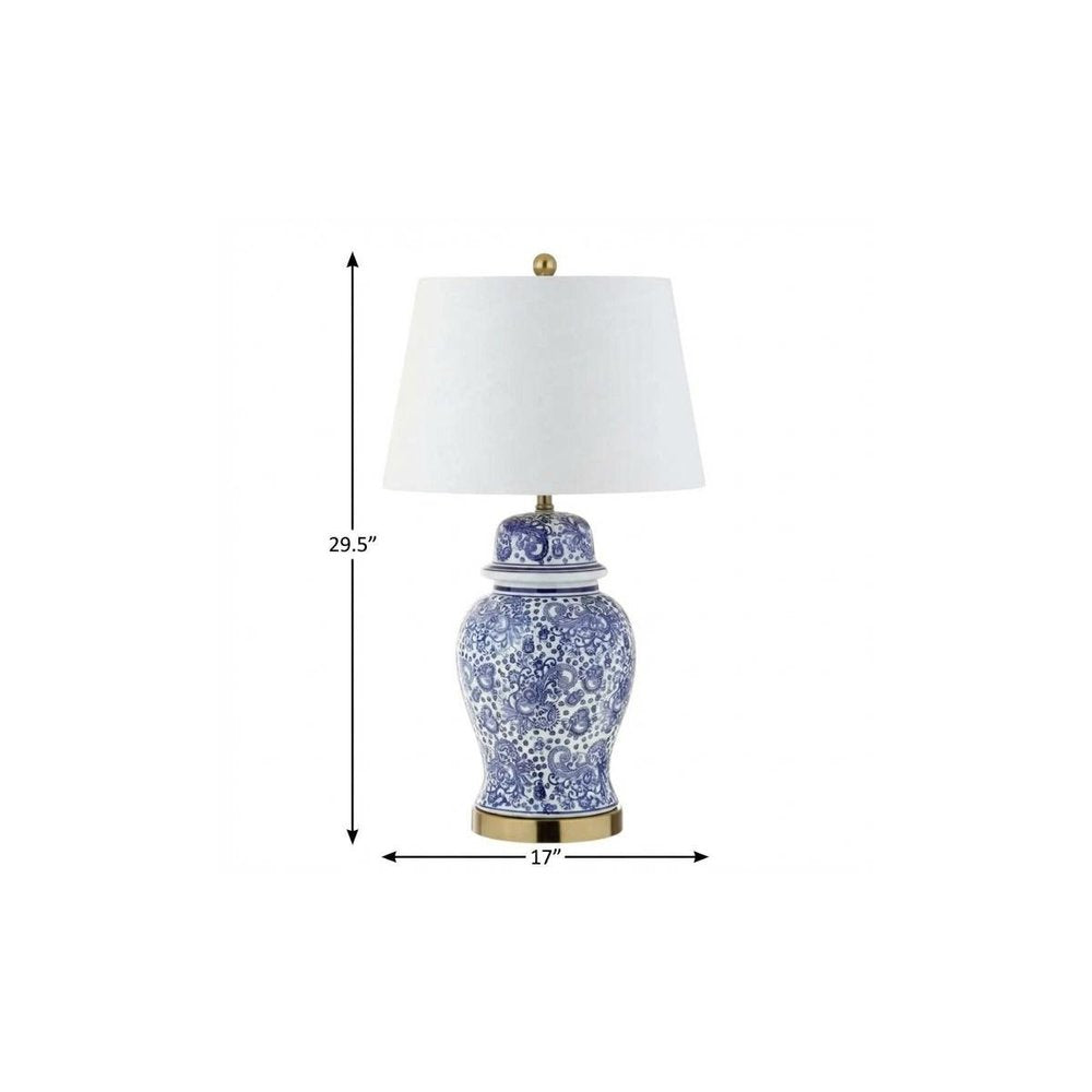 30" Gold Novelty Table Lamp With Drum Shade