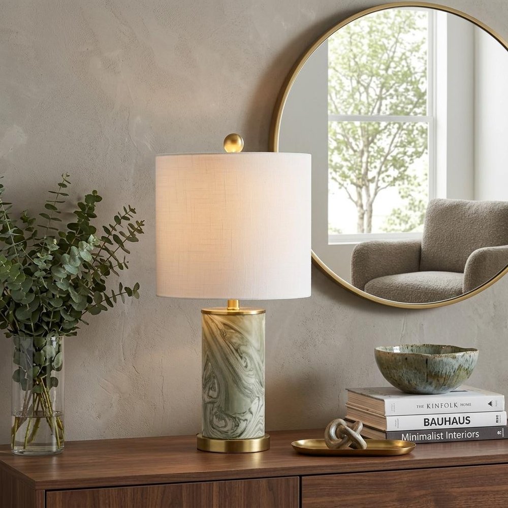 21" Gold Novelty Table Lamp With Globe Shade