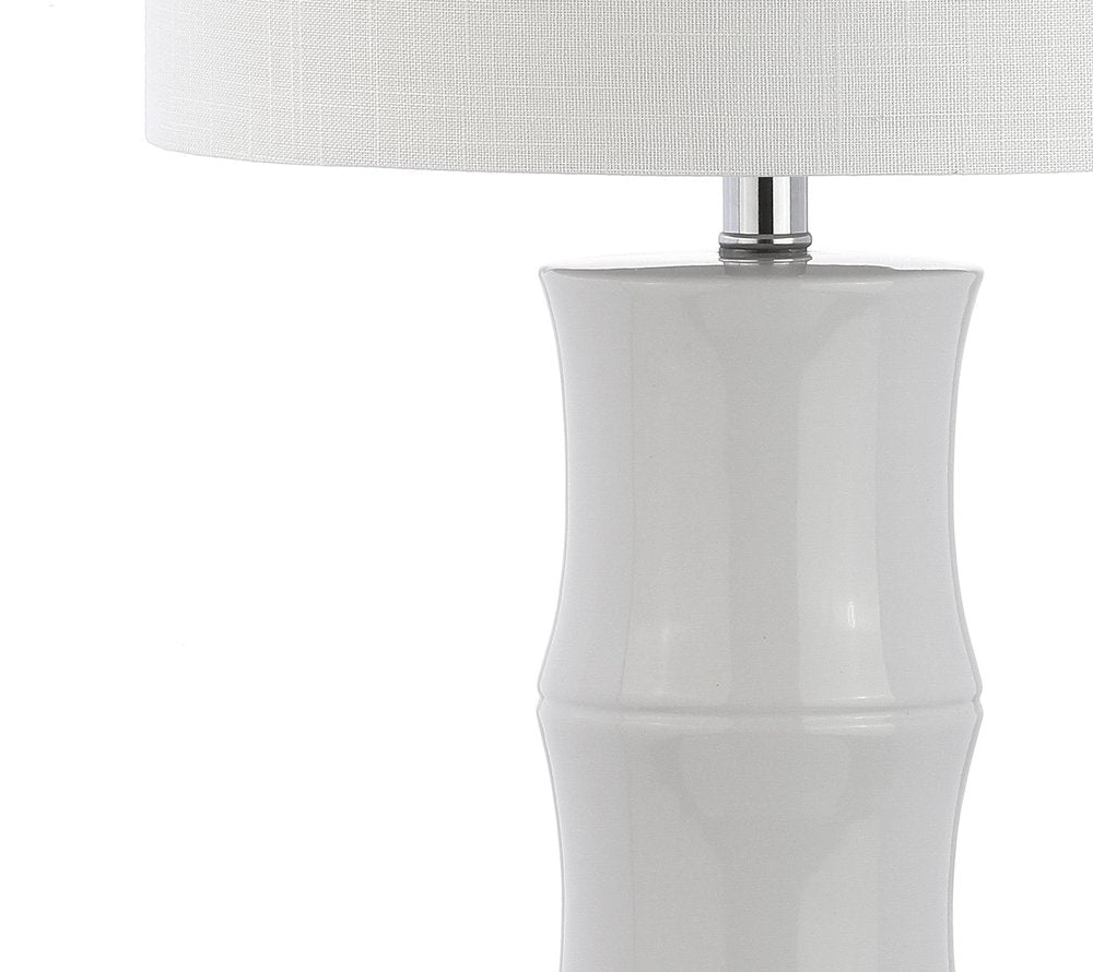 27" Clear Table Lamp With Drum Shade