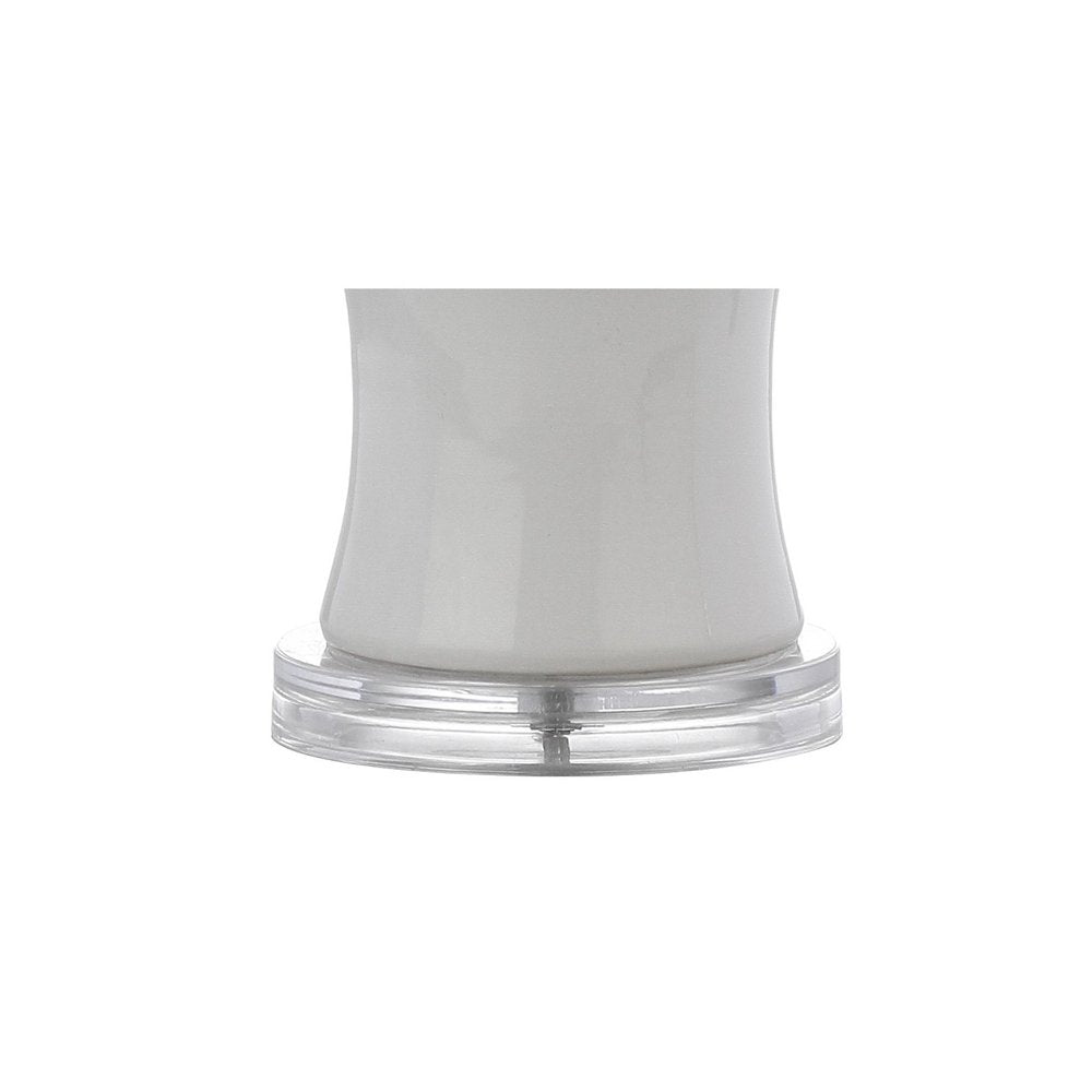 27" Clear Table Lamp With Drum Shade