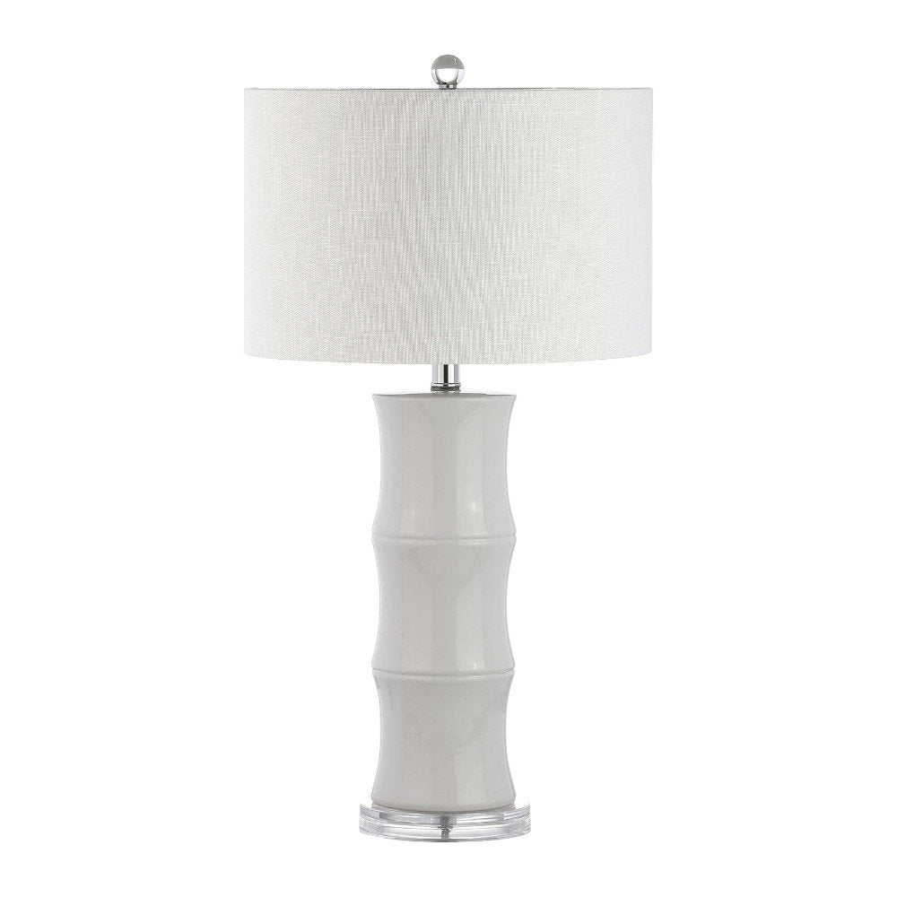 27" Clear Table Lamp With Drum Shade