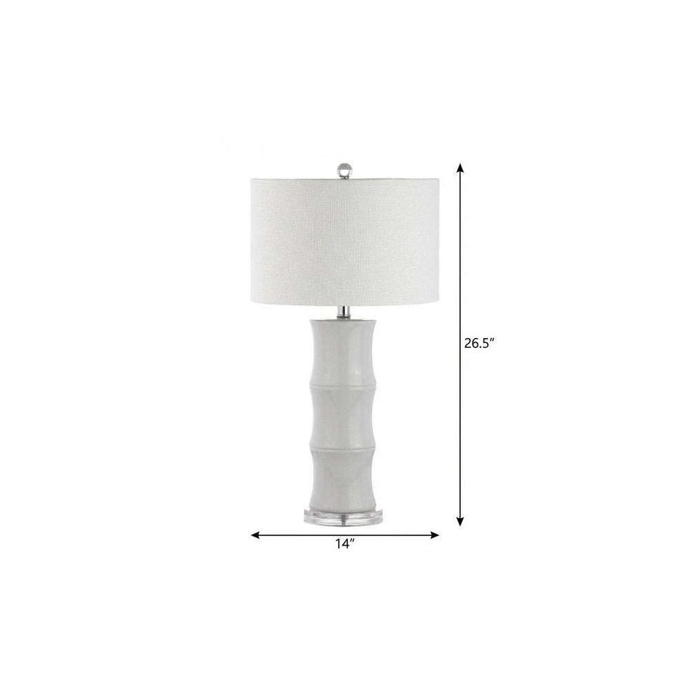 27" Clear Table Lamp With Drum Shade