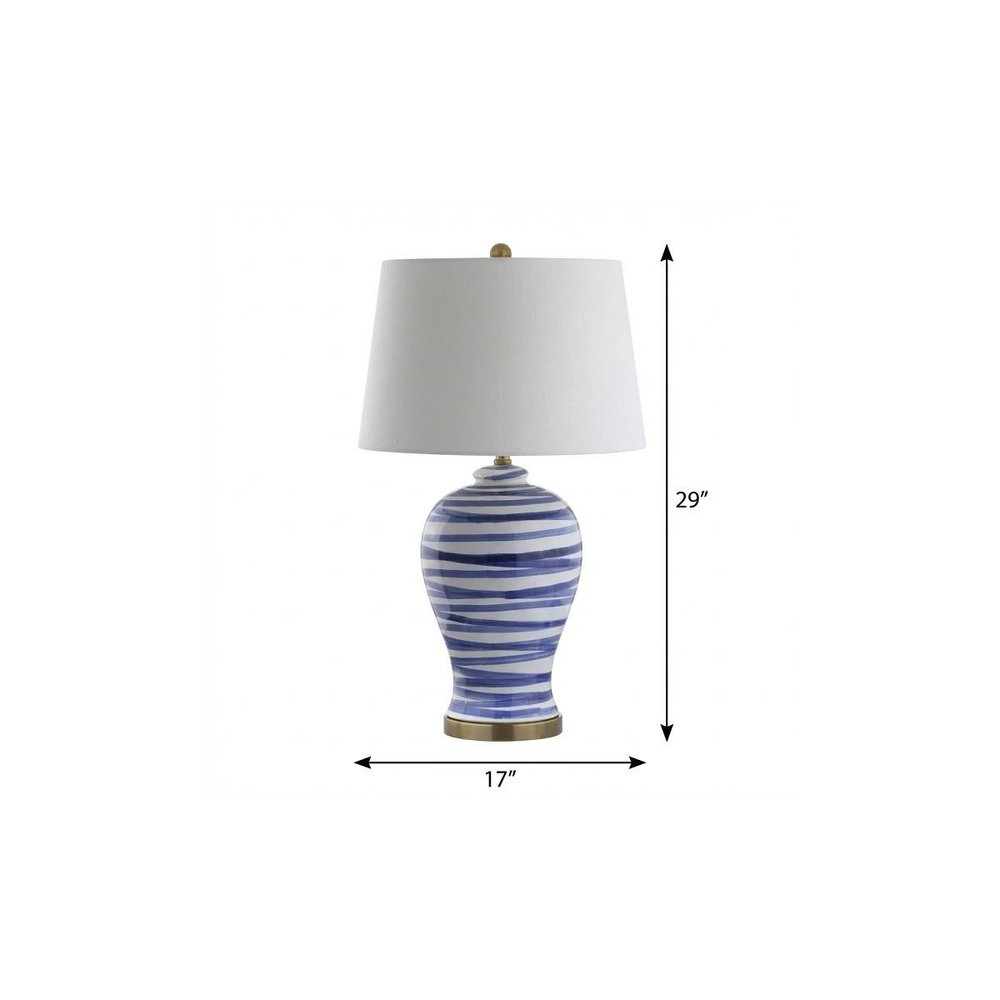 29" Gold Novelty Table Lamp With Drum Shade