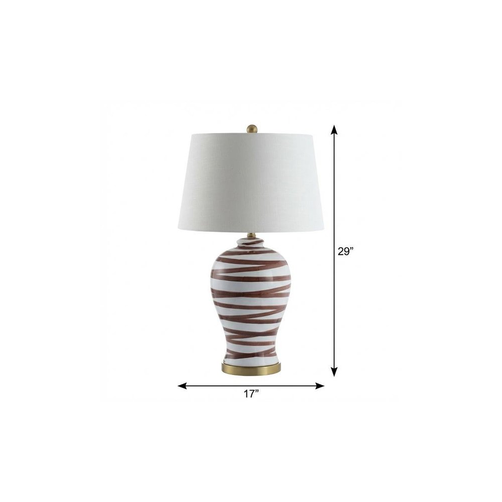 29" Gold Novelty Table Lamp With Drum Shade