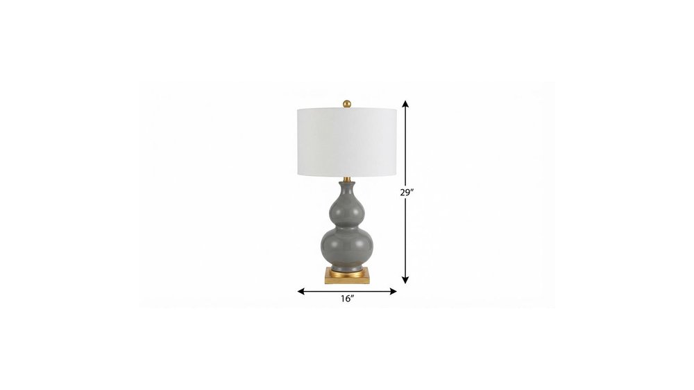 29" Gold Novelty Table Lamp With Drum Shade