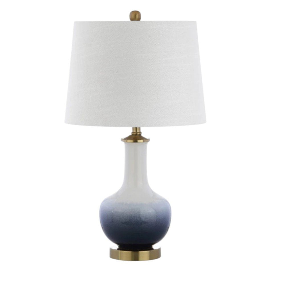 25" Gold Novelty Table Lamp With Drum Shade